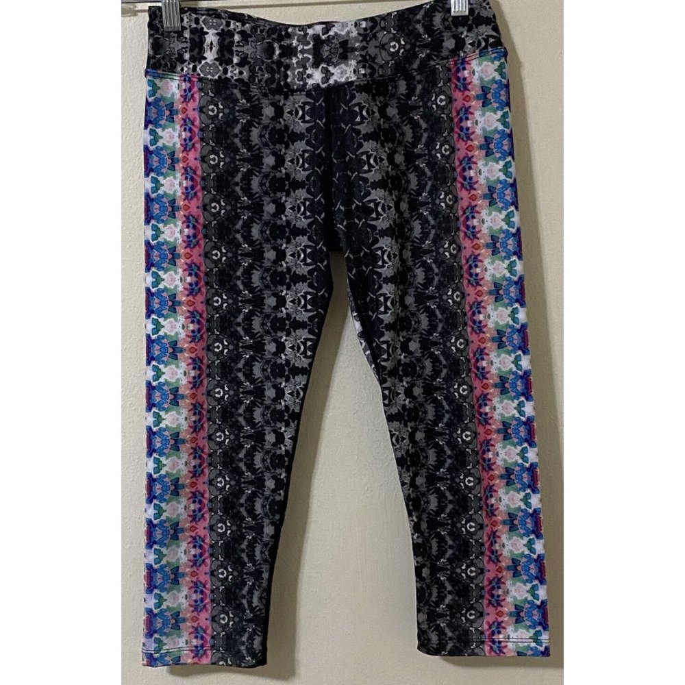 Prana Women's Medium Capri Yoga Leggings Black Gray Pink Blue Purple USA 28 x 20